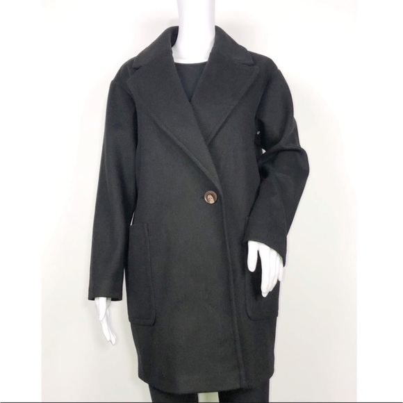 Jackets & Coats Black Button Peacoat Wpockets Sz6p